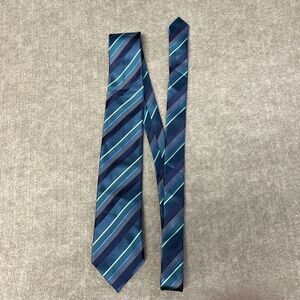 Geoffrey‎ Beene Neck Tie Extra Long XL Blue Turquoise Striped